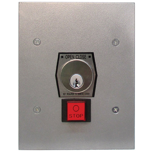 Camden Door Controls CM-CI-1KFS | Interior Use Industrial Key Switch, Flush Mount, NEMA 1 & 2, Heavy Duty Stop Button
