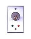 Camden Door Controls CM-1080-7224 | Surface Mount Key Switch, DPDT Momentary, Red & Green 24V LEDs, Brushed Aluminum