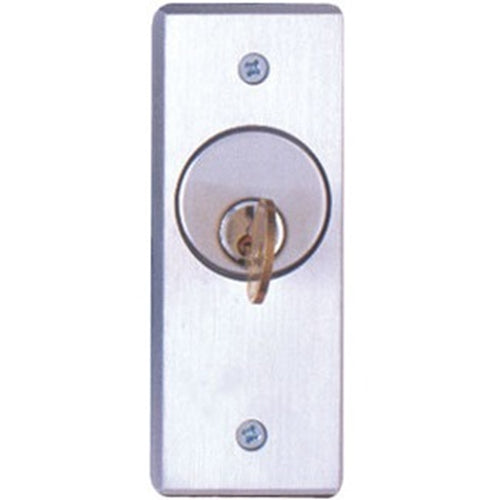 Camden Door Controls CM-2000 | Flush Mount Key Switch, Narrow, SPST Momentary, N/O, Brushed Aluminum
