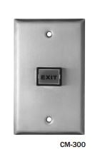 Camden Door Controls CM-300GE | Rectangular Illuminated Switch, Single Gang, Green Button with EXIT, SPDT Momentary