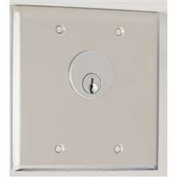 Camden Door Controls CM-3290 | Double Gang Key Switch, Stainless Steel Faceplate, DPDT Maintained, One Cylinder
