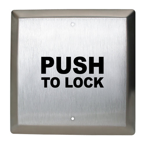 Camden Door Controls CM-45/8 | 4-1/2" Square Push Plate Switch, Concealed Screws, PUSH TO LOCK, SPDT, Bright Stainless Steel