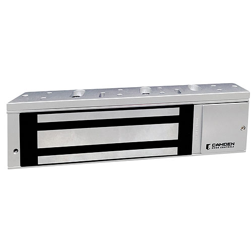 Camden Door Controls CM-CX-91S-12TDS | Single Door Magnetic Lock, 1200lb, Surface Mount, Adjustable Timer, Door Status Switch, Lock Sensor/Relay, LED