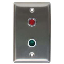 Camden Door Controls CX-LED2/57RG | Single Gang LED Plate, 1 red & 1 green LED, ARMED/DISARMED