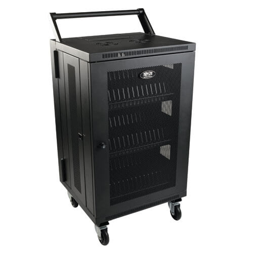 Tripp-Lite CSHANDLEKIT | Mobile Cart Conversion Kit with Handle, Casters and Power Cord Manager for Tablet/Chromebook Charging Stations