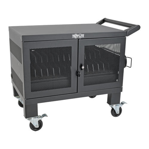 Tripp-Lite CSHANDLEKIT2 | Mobile Cart Conversion Kit with Handle, Casters and Power Cord Manager for 16-Device AC and USB Charging Stations