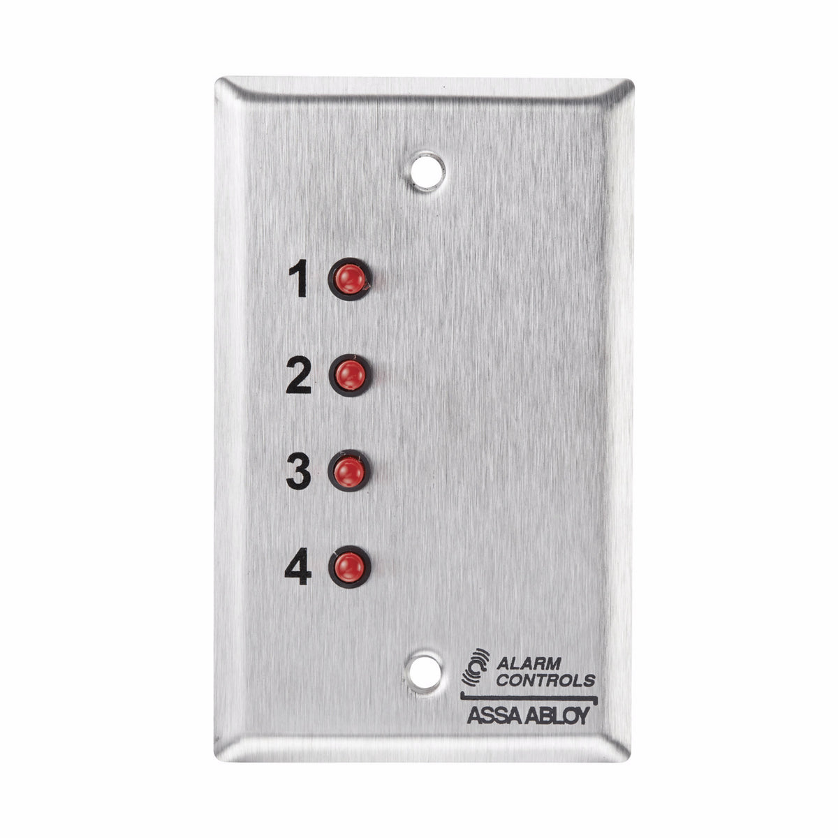 Alarm Controls ZP4 4 Zoned Stainless Steel Single Gang 4 Red Led, 12/24v Screened