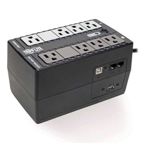 Tripp-Lite INTERNET650U1 | Internet Office 120V 650VA 330W Standby UPS, Compact Desktop, USB Monitoring and Charging