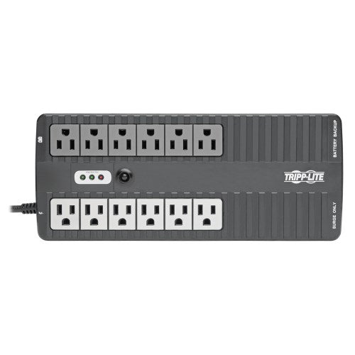 Tripp-Lite INTERNET900U | 900VA 480W Standby UPS - 12 NEMA 5-15R Outlets, 120V, 50/60 Hz, 5-15P Plug, ENERGY STAR, Desktop/Wall