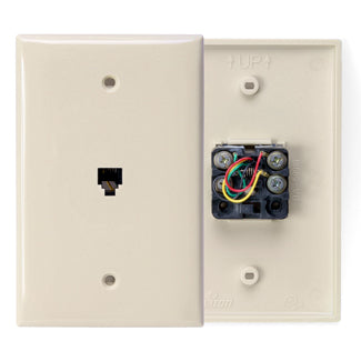 Leviton 40539-MT | Midsize Video Wall Jack, F connector, Light Almond
