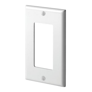 Leviton 80401-I | 1-Gang Decora/GFCI Device Decora Wallplate/Faceplate, Standard Size, Thermoset, Device Mount - Ivory