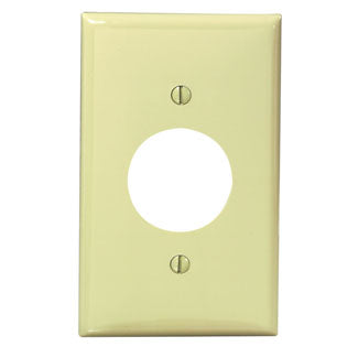 Leviton 80704-W | 1-Gang Single 1.406 Inch Hole Device Receptacle Wallplate, Standard Size, Thermoplastic Nylon, Device Mount, White