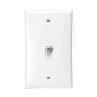 Leviton 80781-T | Standard Video Wall Jack with one F-Connector, Light Almond