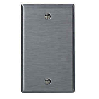 Leviton 84014 | 1-Gang No Device Blank Wallplate, Standard Size, 430 Stainless Steel, Box Mount, Stainless Steel
