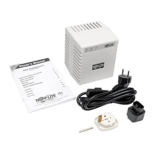 Tripp-Lite LR604 | 600W 230V Power Conditioner with Automatic Voltage Regulation (AVR), AC Surge Protection, 3 Outlets, UNIPLUGINT Adapter
