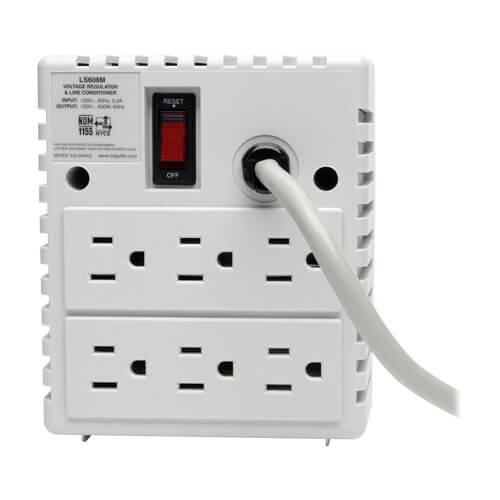Tripp-Lite LS606M | 600W 120V Power Conditioner with Automatic Voltage Regulation (AVR), AC Surge Protection, 6 Outlets