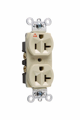Legrand IG5362-I | Pass and Seymour | Isolated Ground Heavy-Duty Spec Grade Receptacles, Back & Side Wire, 20A, 125V, Ivory