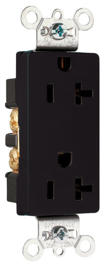 Legrand 26352-BK | Pass and Seymour | Heavy-Duty Decorator Spec Grade Receptacles, Back & Side Wire, 20A, 125V, Black