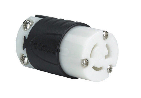 Legrand PSL715-C | Pass and Seymour | 15 Amp NEMA L715 Connector - Black Back, White Front Body