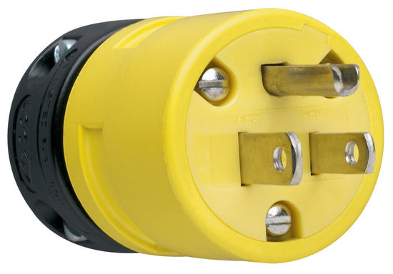 Legrand 1447 | Pass and Seymour | 15A, 125V Rubber Dust-Tight Plug, Yellow