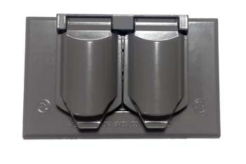 Legrand CA8-GH | Pass and Seymour | Cast Weatherproof Cover Duplex Receptacle Horizontal, Gray