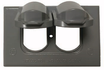 Legrand CA8-GH | Pass and Seymour | Cast Weatherproof Cover Duplex Receptacle Horizontal, Gray