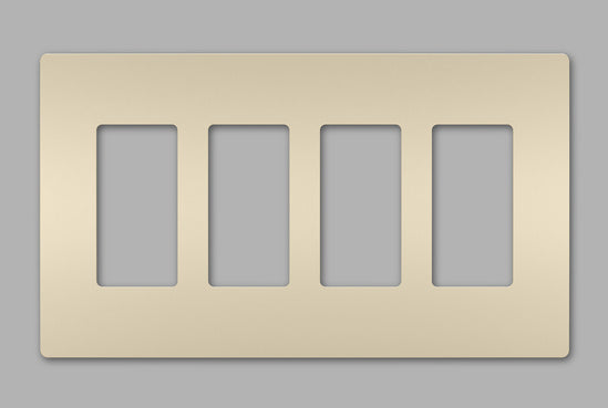 Legrand RWP264LA | Radiant Collection | Radiant Four-Gang Screwless Wall Plate, Light Almond