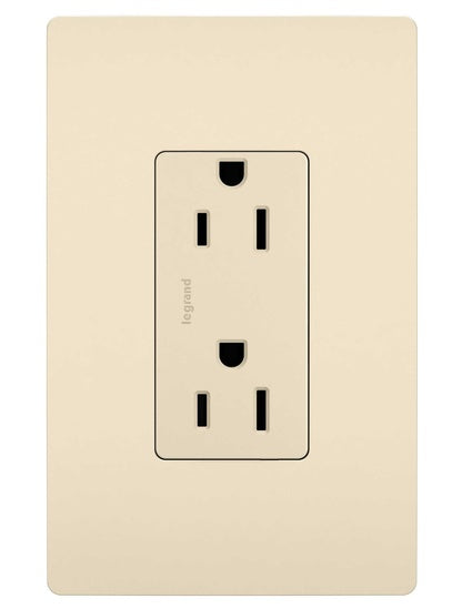 Legrand 885-TRLA | Radiant Collection | Radiant Tamper-Resistant Outlet, Light Almond