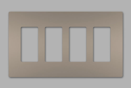 Legrand RWP264NI | Radiant Collection | Radiant Four-Gang Screwless Wall Plate, Nickel