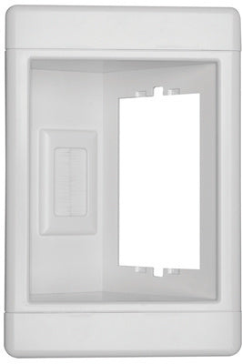Legrand TV1LVKITWCC2 | Pass and Seymour | Single Gang Recessed TV Box with Low-Voltage Pull-Through Brushes, White