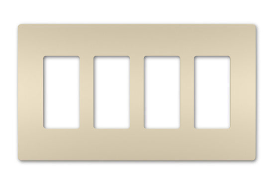 Legrand RWP264LA | Radiant Collection | Radiant Four-Gang Screwless Wall Plate, Light Almond
