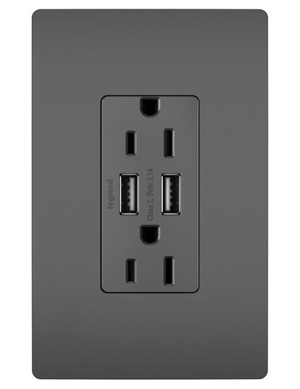 Legrand TM826USBBK | 3.1 USB + DUPLEX 15A, Black