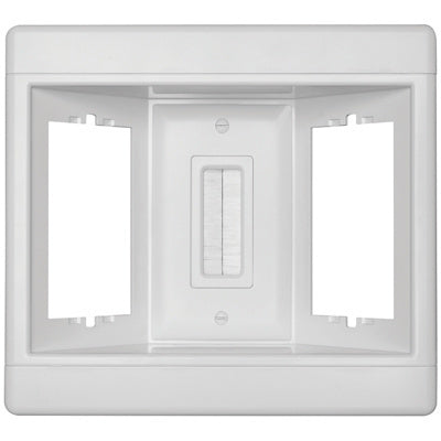Legrand TV3LVKITWCC2 | Pass and Seymour | Three Gang Recessed TV Box with Low-Voltage Pull-Through Brushes, White
