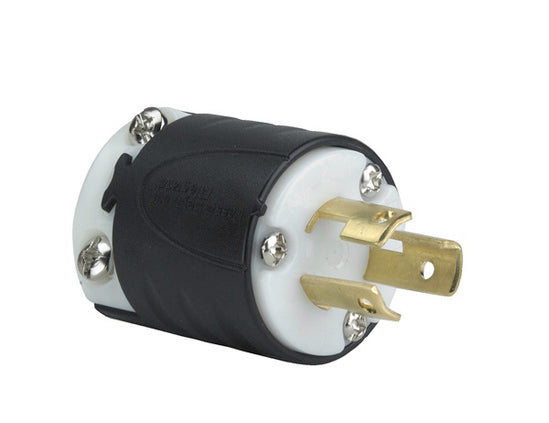 Legrand PSL615-P | Pass and Seymour | 15 Amp NEMA L615 Plug - Black Back, White Front Body