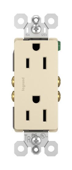 Legrand 885-TRLA | Radiant Collection | Radiant Tamper-Resistant Outlet, Light Almond