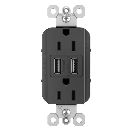 Legrand TM826USBBK | 3.1 USB + DUPLEX 15A, Black