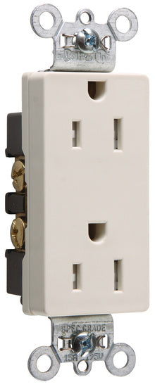 Legrand TR26242-LA | Pass and Seymour | TR26242LA Tamper-Resistant Decorator Spec Grade Receptacle,Side Wire Only, 15A, 125V, Light Almond