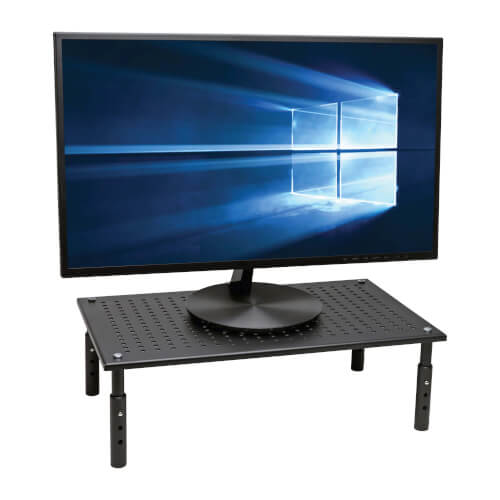 Tripp-Lite MR1812M | Monitor Riser for Desk, 18 x 11 in. - Height Adjustable, Metal, Black