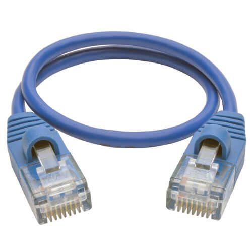 Tripp-Lite N001-S01-BL | Cat5e 350 MHz Snagless Molded Slim (UTP) Ethernet Cable (RJ45 M/M) - Blue, 1 ft. (0.31 m)