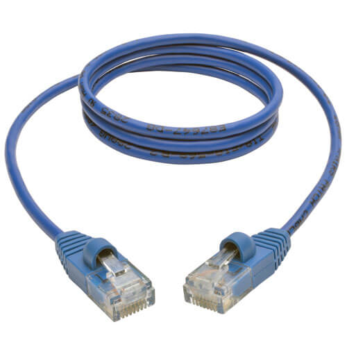 Tripp-Lite N001-S03-BL | Cat5e 350 MHz Snagless Molded Slim (UTP) Ethernet Cable (RJ45 M/M) - Blue, 3 ft. (0.91 m)