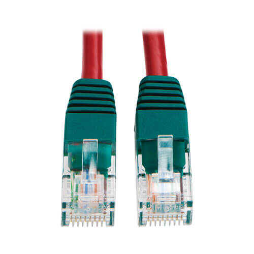 Tripp-Lite N010-010-RD | Cat5e 350 MHz Crossover Molded (UTP) Ethernet Cable (RJ45 M/M) - Red, 10 ft. (3.05 m)