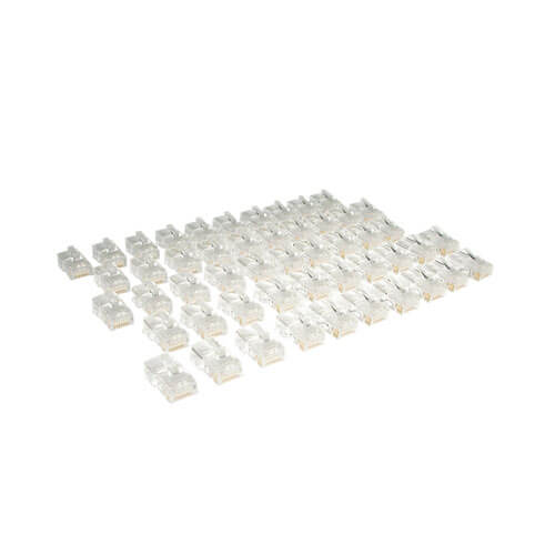 Tripp-Lite N031-050 | Cat5e RJ45 Modular In-Line Connectors for Stranded Cat5e Cable, 50-Pack, TAA