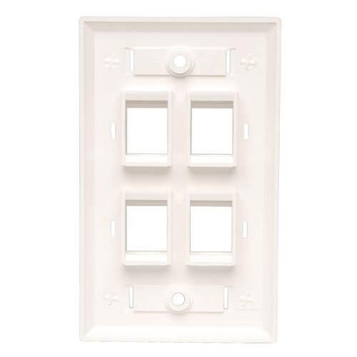 Tripp-Lite N042-001-04-WH | 4-Port Keystone Faceplate, Single Gang, ID Labels, White, TAA