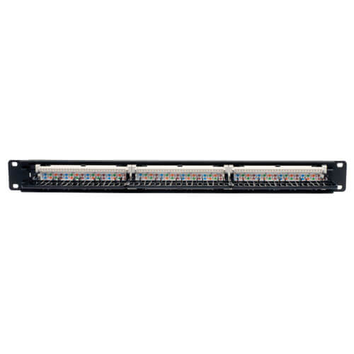 Tripp-Lite N052-024 | 24-Port 1U Rack-Mount Cat5e 110 Patch Panel, 568B, RJ45 Ethernet, TAA