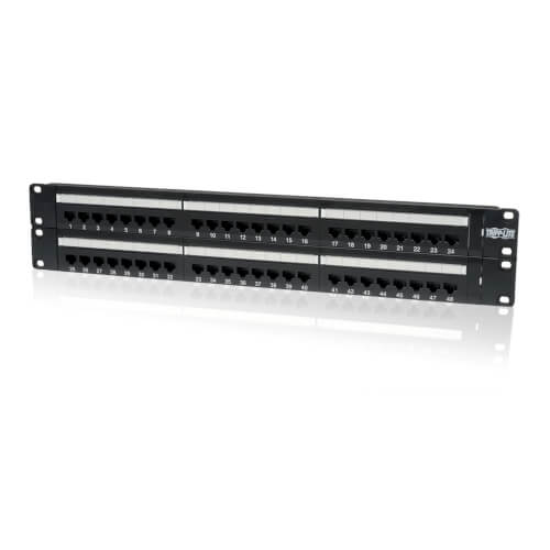 Tripp-Lite N052-048 | 48-Port 2U Rack-Mount Cat5e 110 Patch Panel, 568B, RJ45 Ethernet, TAA