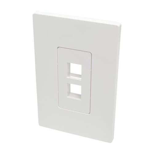 Tripp-Lite N080-102 | 2-Port Keystone Single-Gang Faceplate, White, TAA