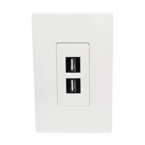 Tripp-Lite N080-102 | 2-Port Keystone Single-Gang Faceplate, White, TAA