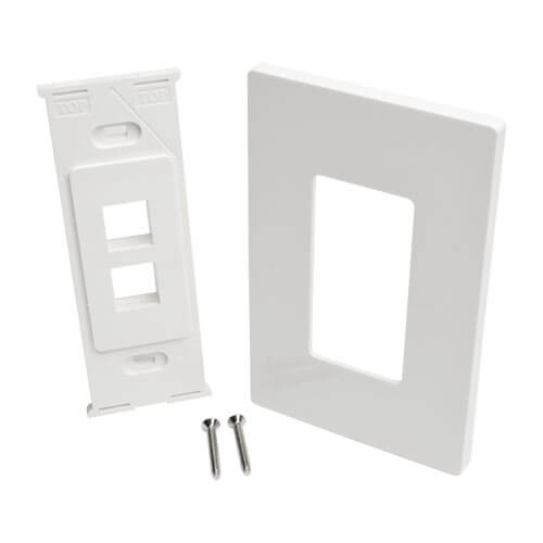 Tripp-Lite N080-102 | 2-Port Keystone Single-Gang Faceplate, White, TAA