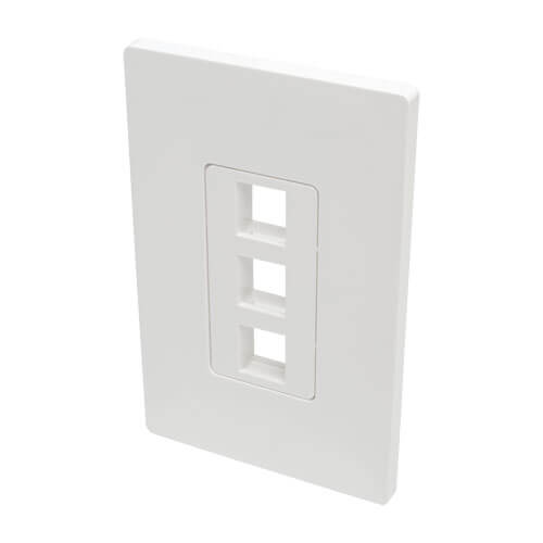 Tripp-Lite N080-103 | 3-Port Keystone Single-Gang Faceplate, White, TAA