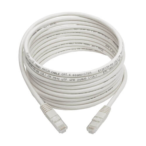 Tripp-Lite N200-015-WH | Cat6 Gigabit Molded (UTP) Ethernet Cable (RJ45 M/M), White, 15 ft. (4.57 m)
